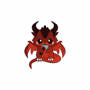 Dragon rouge Bichette - dragon d'Eve Mattatia créé par CAROLINE BLINEAU