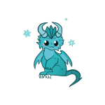 Dragon bleu Flo - dragon d'Eve Mattatia créé par CAROLINE BLINEAU